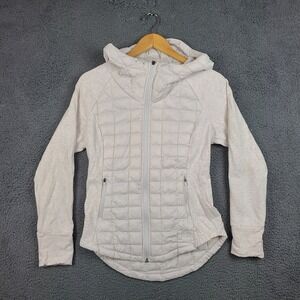 The North Face Endeavor Thermoball Hybrid Jacket Cream Womens Small Quilted Zip
